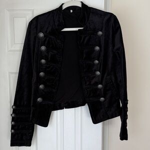 Free People Black Military-Style Blazer